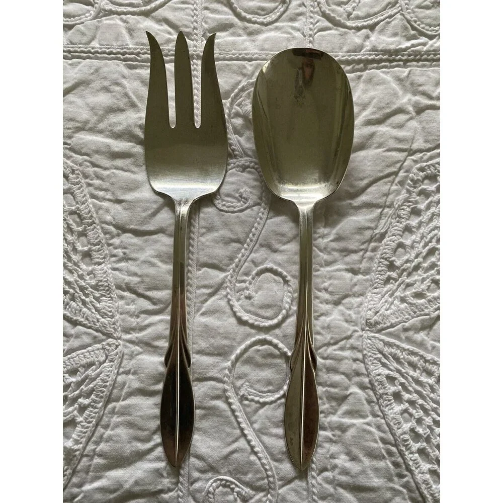 1961 El California Serving Spoon & Fork Set Wm William Rogers Mfg Co. 9
